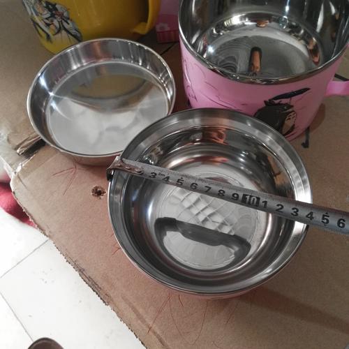 【批發(fā)銷售】14cm卡通塑鋼快餐杯 雙層兒童多用飯盒